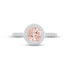 Thumbnail Image 1 of Morganite & White Lab-Created Sapphire Ring Sterling Silver & 10K Rose Gold