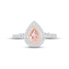 Thumbnail Image 2 of Morganite & White Lab-Created Sapphire Ring Sterling Silver & 10K Rose Gold