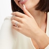 Thumbnail Image 3 of Morganite & White Lab-Created Sapphire Ring Sterling Silver & 10K Rose Gold