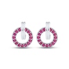 Thumbnail Image 2 of Lab-Created Ruby Door Knocker Earrings Sterling Silver