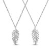 White Lab-Created Sapphire Feather Necklace Boxed Set Sterling Silver