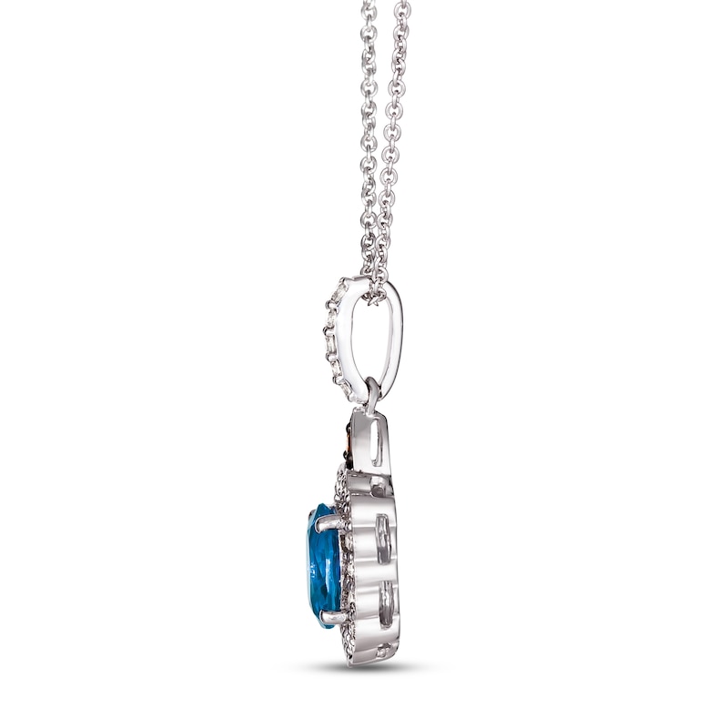 Main Image 2 of Le Vian Creme Brulee Blue Sapphire Necklace 1/4 ct tw Diamonds 14K Vanilla Gold 19&quot;
