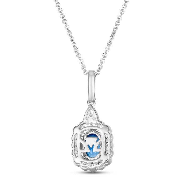 Main Image 3 of Le Vian Creme Brulee Blue Sapphire Necklace 1/4 ct tw Diamonds 14K Vanilla Gold 19&quot;