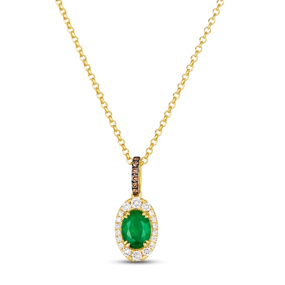 Le Vian Emerald Necklace 1/3 ct tw Diamonds 14K Honey Gold 19