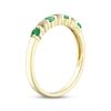 Thumbnail Image 2 of Now + Forever Emerald & Diamond Anniversary Band 1/5 ct tw Round-cut 10K Yellow Gold