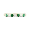 Thumbnail Image 3 of Now + Forever Emerald & Diamond Anniversary Band 1/5 ct tw Round-cut 10K Yellow Gold