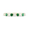 Thumbnail Image 2 of Emerald & Diamond Anniversary Band 1/5 ct tw Round-cut 10K Yellow Gold