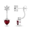 Thumbnail Image 1 of Lab-Created Ruby & White Lab-Created Sapphire Front-Back Earrings Sterling Silver