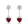 Thumbnail Image 2 of Lab-Created Ruby & White Lab-Created Sapphire Front-Back Earrings Sterling Silver
