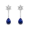 Thumbnail Image 2 of Blue & White Lab-Created Sapphire Front-Back Earrings Sterling Silver