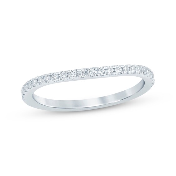 Now + Forever Diamond Curved Wedding Band 1/5 ct tw 14K White Gold