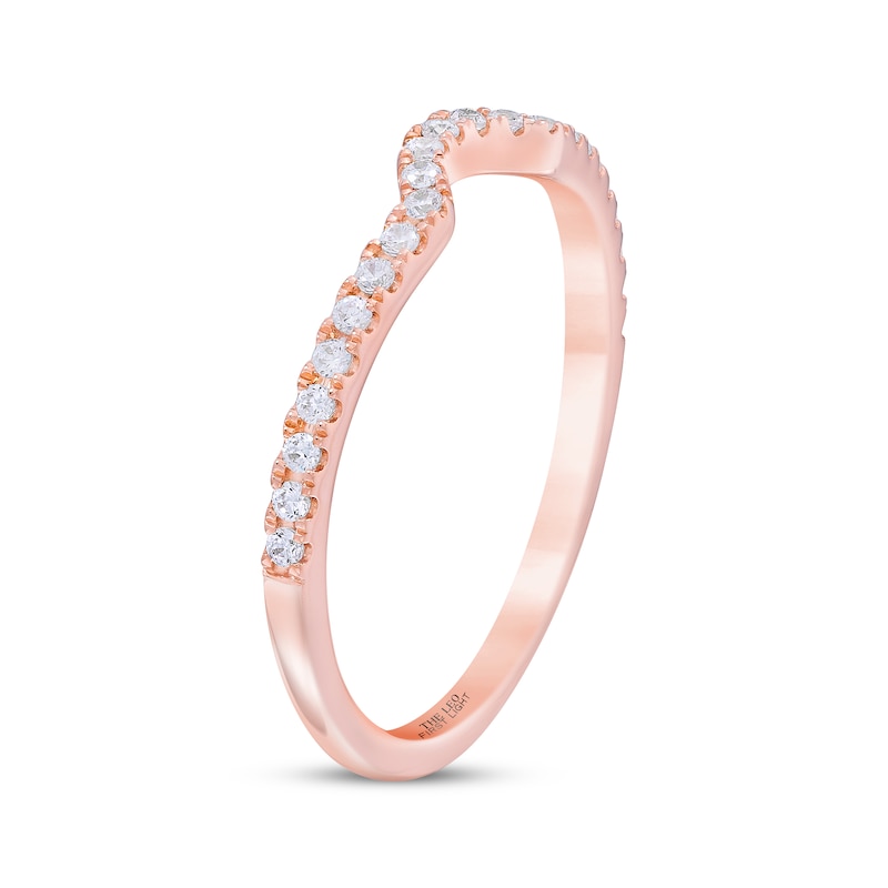 Main Image 2 of THE LEO First Light Diamond Contoured Wedding Band 1/5 ct tw 14K Rose Gold