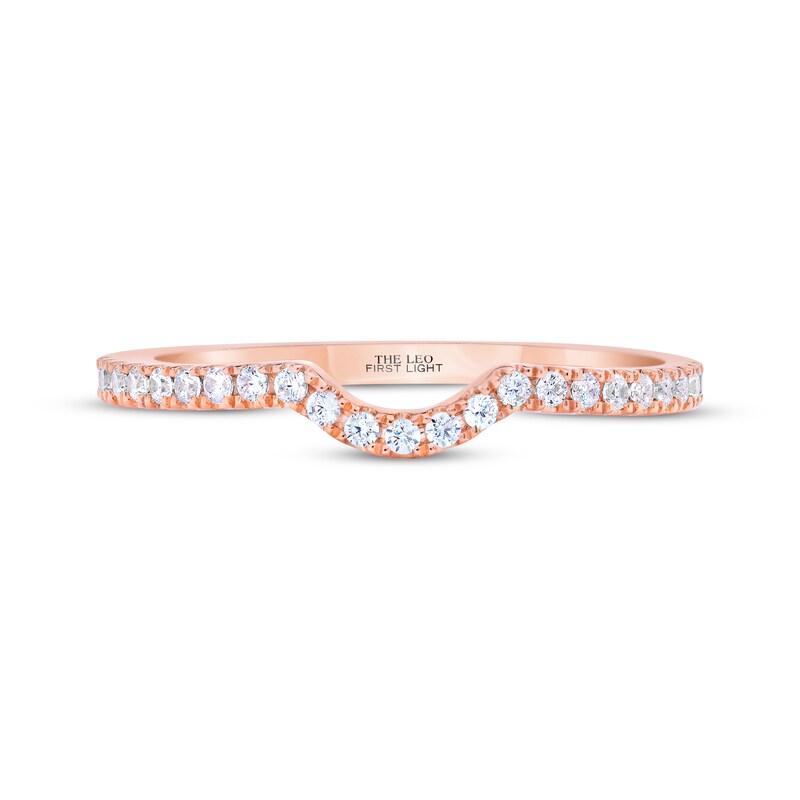 Main Image 3 of THE LEO First Light Diamond Contoured Wedding Band 1/5 ct tw 14K Rose Gold