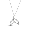 Thumbnail Image 1 of White Lab-Created Sapphire Whale Tail Necklace Sterling Silver 18&quot;
