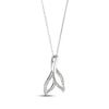 Thumbnail Image 2 of White Lab-Created Sapphire Whale Tail Necklace Sterling Silver 18&quot;
