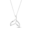 Thumbnail Image 3 of White Lab-Created Sapphire Whale Tail Necklace Sterling Silver 18&quot;