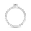 Thumbnail Image 1 of White Lab-Created Sapphire Pear Beaded Ring Sterling Silver