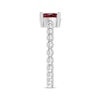 Thumbnail Image 2 of Lab-Created Ruby Oval Beaded Ring Sterling Silver