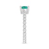 Thumbnail Image 2 of Lab-Created Emerald Round Beaded Ring Sterling Silver