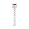 Thumbnail Image 1 of Lab-Created Ruby Round Beaded Ring Sterling Silver