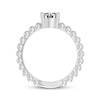 Thumbnail Image 2 of White Lab-Created Sapphire Round Beaded Ring Sterling Silver