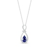 Thumbnail Image 0 of Blue & White Lab-Created Sapphire Swirl Necklace Sterling Silver 18"