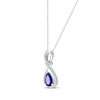 Thumbnail Image 1 of Blue & White Lab-Created Sapphire Swirl Necklace Sterling Silver 18"