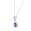 Thumbnail Image 2 of Blue & White Lab-Created Sapphire Swirl Necklace Sterling Silver 18&quot;