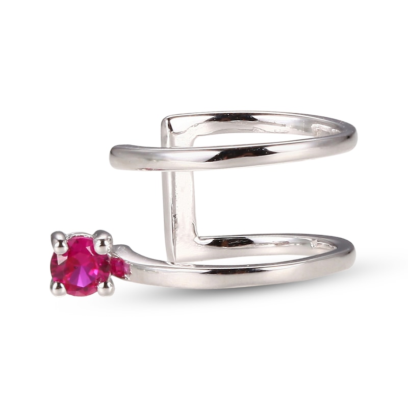 Main Image 1 of Lab-Created Ruby Ear Cuff Sterling Silver