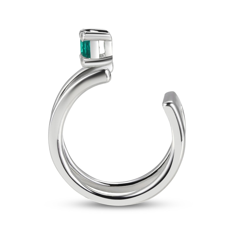 Main Image 3 of Lab-Created Emerald Ear Cuff Sterling Silver