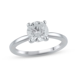 Lab-Grown Diamonds Solitaire Ring 1-1/4 ct tw Round-cut 14K White Gold (F/SI2)