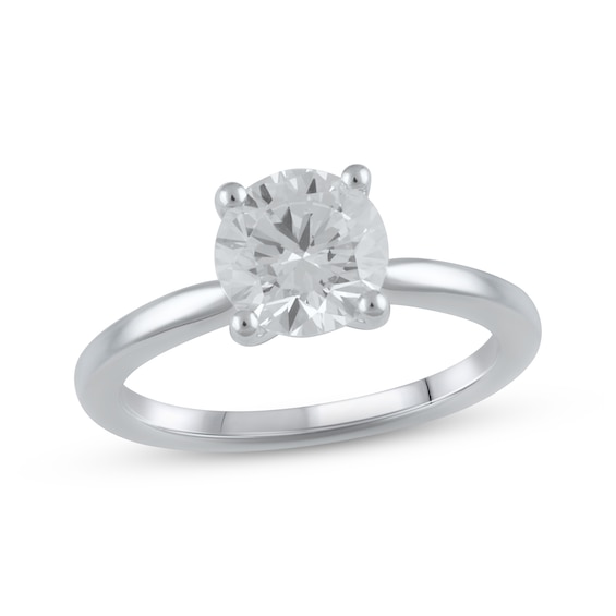Lab-Grown Diamonds Solitaire Ring 1-1/4 ct tw Round-cut 14K White Gold (F/SI2)
