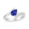 Thumbnail Image 0 of Blue & White Lab-Created Sapphire Bypass Ring Sterling Silver