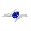 Thumbnail Image 1 of Blue & White Lab-Created Sapphire Bypass Ring Sterling Silver