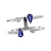 Thumbnail Image 0 of Blue Sapphire & Diamond Deconstructed Two-Row Ring 1/4 ct tw Round-cut 10K White Gold