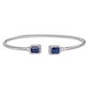 Thumbnail Image 0 of Blue & White Lab-Created Sapphire Rope Cuff Bangle Bracelet Sterling Silver
