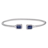 Thumbnail Image 1 of Blue & White Lab-Created Sapphire Rope Cuff Bangle Bracelet Sterling Silver