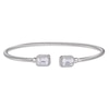 Thumbnail Image 0 of White Lab-Created Sapphire Rope Cuff Bangle Bracelet Sterling Silver