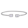 Thumbnail Image 1 of White Lab-Created Sapphire Rope Cuff Bangle Bracelet Sterling Silver