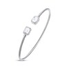 Thumbnail Image 2 of White Lab-Created Sapphire Rope Cuff Bangle Bracelet Sterling Silver