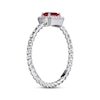 Thumbnail Image 1 of Lab-Created Ruby & White Lab-Created Sapphire Rope Ring Sterling SIlver