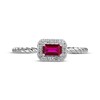 Thumbnail Image 3 of Lab-Created Ruby & White Lab-Created Sapphire Rope Ring Sterling SIlver