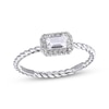 Thumbnail Image 1 of White Lab-Created Sapphire Rope Ring Sterling Silver