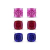 Thumbnail Image 2 of Pink Lab-Created Sapphire, Lab-Created Ruby & Blue Lab-Created Sapphire Stud Earrings Set Sterling Silver