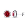 Thumbnail Image 3 of Lab-Created Ruby & White Lab-Created Sapphire Halo Gift Set Sterling Silver
