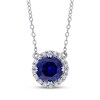 Thumbnail Image 2 of Blue & White Lab-Created Sapphire Halo Gift Set Sterling Silver