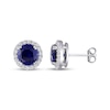 Thumbnail Image 3 of Blue & White Lab-Created Sapphire Halo Gift Set Sterling Silver