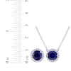 Thumbnail Image 5 of Blue & White Lab-Created Sapphire Halo Gift Set Sterling Silver