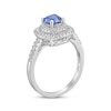 Thumbnail Image 1 of Gems of Serenity Cushion-Cut Blue & White Lab-Created Sapphire Ring Sterling Silver