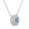 Thumbnail Image 2 of Gems of Serenity Cushion-Cut Blue & White Lab-Created Sapphire Necklace Sterling Silver 18&quot;